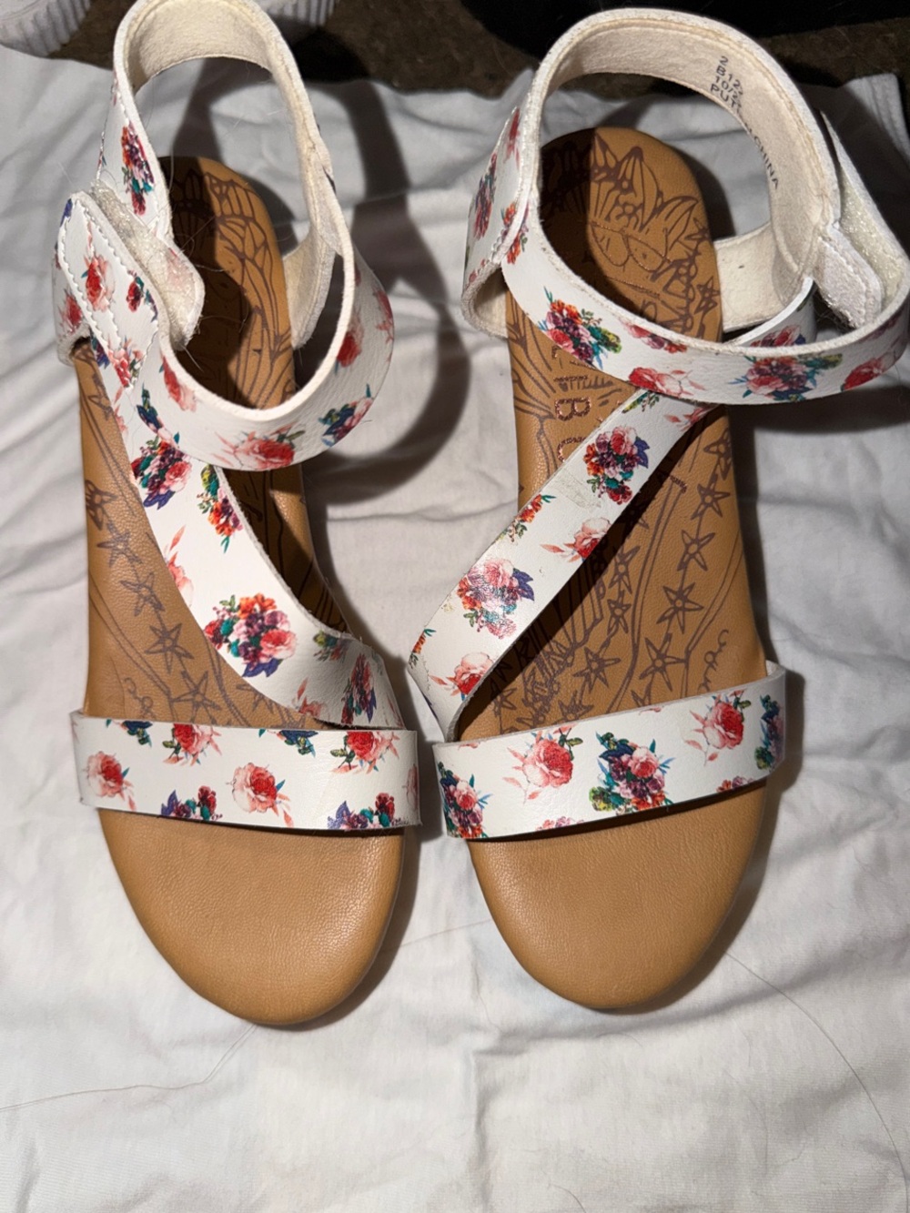 White Floral Strappy girls Sandals